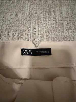 Zara Cream High-Waist Tailored Trousers thumbnail 4