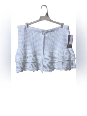 wild fable White Crochet Tiered Mini Skirt thumbnail 2