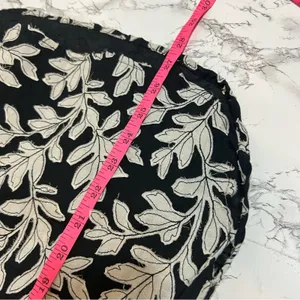 NWT By Anthropologie Popover Blouse Embroidered Applique Top Black‎ White Sz S thumbnail 5