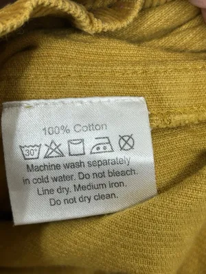 Earthbound Trading Company Corduroy Jumpsuit Large Mustard Cotton Boho Flawed thumbnail 4