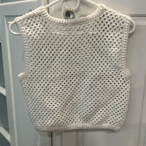 Mango MNG Granny Square Hand Crocheted Sweater XS/S thumbnail 5