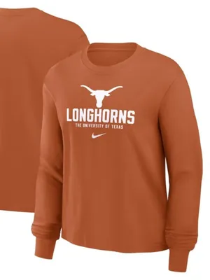 Nike Texas Longhorns Burnt Orange Long-Sleeve Graphic Shirt- Womans-XL thumbnail 1