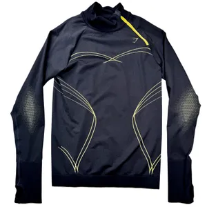 Gymshark Apex Seamless 1/4 Zip Black Yellow Long Sleeve Athletic Top Women's M thumbnail 4