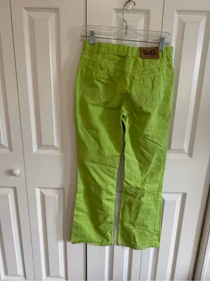 Dolce & Gabbana D&G Vintage 90s Y2K Lime Green Trousers Size 28 thumbnail 3