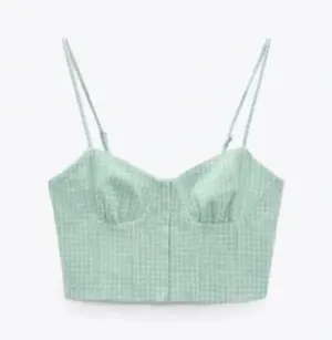 ZARA Gingham Corset Top thumbnail 4