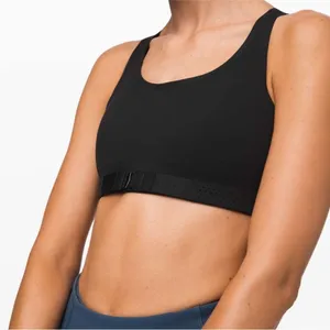 Lululemon Womens Adapt The Strap Sports Bra Black Logo Straps M Flawed Padded thumbnail 7