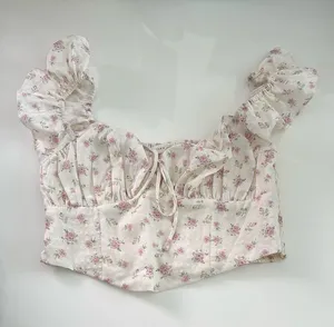 Altar’d State Floral Ruffle Sleeve Top thumbnail 1