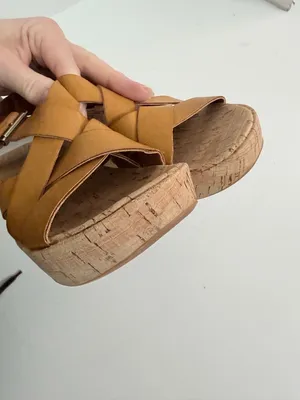 Korks Nova Sandals Wedge Lightweight Travel Comfort Boho Mustard Yellow Camel thumbnail 13