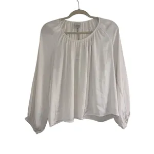 ✨A New Day Women's Balloon Long Sleeve Femme Popover Cream Sz Medium Shirt✨ thumbnail 5