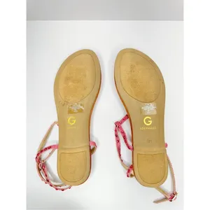 GBG Los Angeles‎ T Strap Sandals Size 6 Pink Gold Logo Ankle Strap thumbnail 8