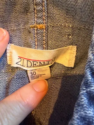 2.1 Denim Jean Overalls Shorts Jorts Blue Jeans Size 30 thumbnail 6