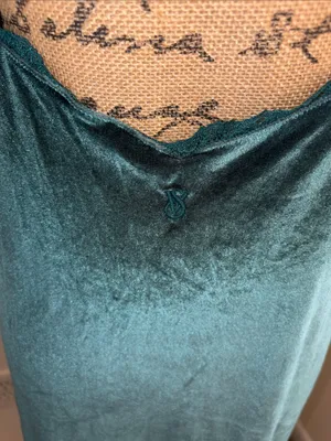Victoria's Secret Emerald Victoria Secret Velvet Slip Dress - Spaghetti Strap thumbnail 4