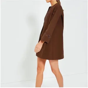 NEW Tuckernuck Brown Embroidered Tahlia Gown Mini Dress Size Medium thumbnail 2