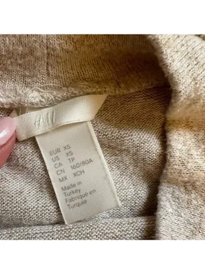 H&M Turtleneck Sweater Fine Knit Cream White XS thumbnail 5