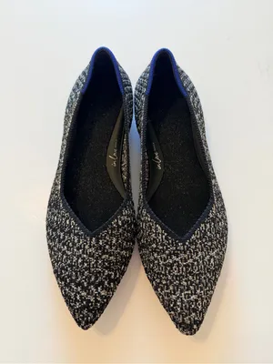 Rothy's tweed weave pattern with delicate gold thread, arch support insert, 7.5 thumbnail 16
