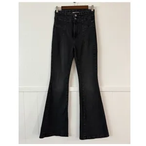 Free People We The Free Black High Rise Flare Jeans Size 27 Stretch thumbnail 3