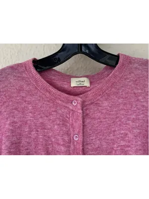 Aritzia Wilfred Santorini Cardigan XS Womens Cashmere Wool Cropped Sweater Soft thumbnail 2