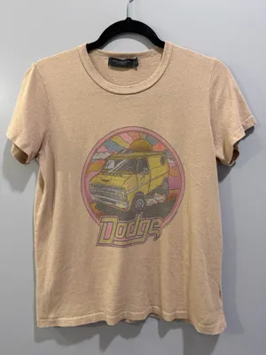 Junk Food Clothing Vintage Inspired Dodge Distressed Tee Tan thumbnail 1