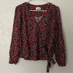 Universal thread floral wrap blouse thumbnail 1