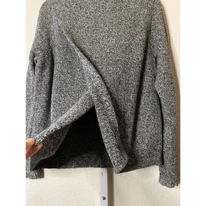 Madewell‎ Marled Black Province Cross-Back Pullover Sweater Sz L thumbnail 4