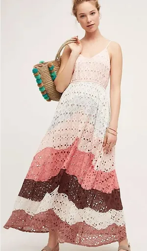 ANTHRO | RAGA Eyelet‎ Maxi Dress thumbnail 1