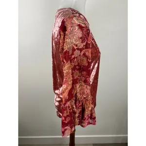 Mystree Rose Crushed Velvet Paisley Bell‎ Sleeve Boho Top Size M thumbnail 11