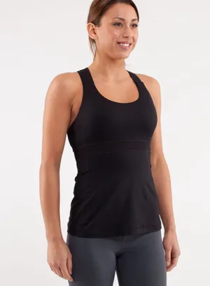 Lululemon Women's Black Athleisure Built In Bra Criss Cross Swift Tank 4 thumbnail 1