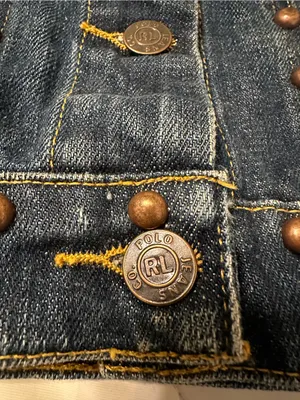 Polo Jeans Co. by Ralph Lauren Dark Blue Vintage Studded Denim Jacket - Size M thumbnail 8