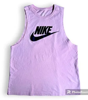 NIKE Blush Pink Sleeveless Logo Tee thumbnail 1