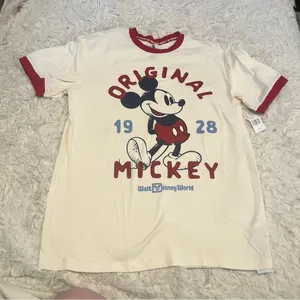 NWT Disney World Cream and Red Mickey Mouse T-Shirt Size S see pics thumbnail 1