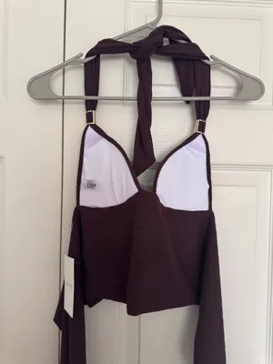orphe brown halter backless push up bra alba tank top thumbnail 6