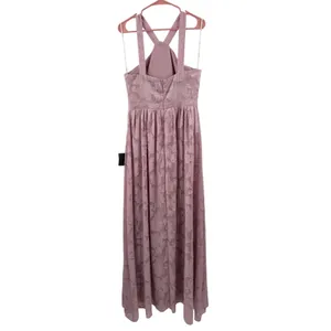 Lulus Dress Women’s SZ Large NWT Love and Beyond Mauve Pink Burnout Floral Maxi thumbnail 4