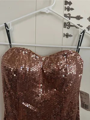 Forever 21 Bronze Sequin Strapless Mini Dress thumbnail 4