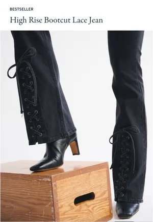 High rise bootcut lace Jean thumbnail 6