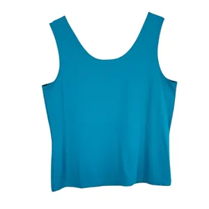Chico's NWT Blue Nylon Scoop Neck Stretchy‎ Lightweight Tank Top Size Medium thumbnail 2