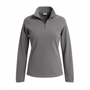 Columbia Women's Gray glacial Fleece 1/4 zip mock neck activewear pullover Small thumbnail 2