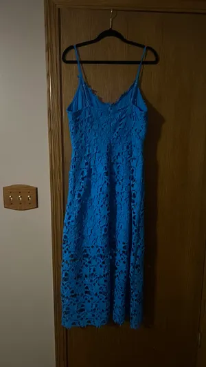 NWOT Ocean Blue Lace Midi dress thumbnail 4