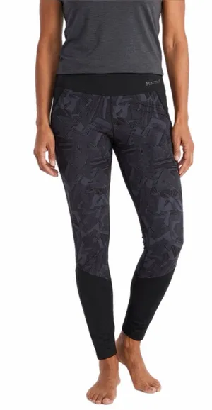 MARMOT Performance Hiking Black Camo Patterned & Black Athletic Legging Medium thumbnail 1