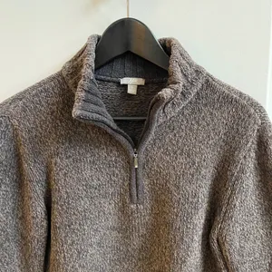 J Jill Women's Gray Brown Speckled Knit Quarter Zip Mock‎ Neck Sweater Small thumbnail 2