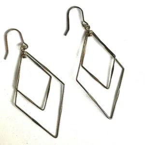 Silver tone geometric drop earrings thumbnail 7