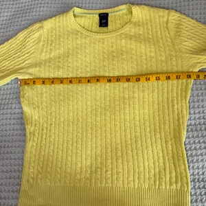 Vintage Gap Y2K Cable Knit Sweater Womens Medium Neon Yellow Green 3/4 Sleeve thumbnail 6