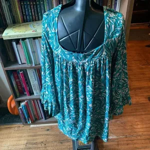 ASOS palm leaf coconut girl 10 knit beachy babydoll dress thumbnail 2
