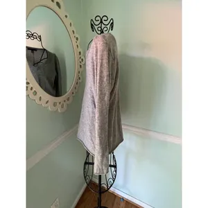 Saks Fifth avenue Sweater M‎ Gray v neck cashmere long sleeve Light Weight thumbnail 3