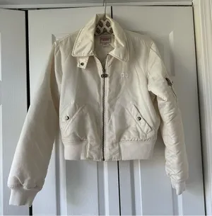 Vintage Guess Jeans Off White Bomber Jacket thumbnail 1
