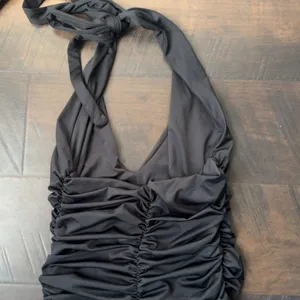 Ruched Black Halter Dress thumbnail 10