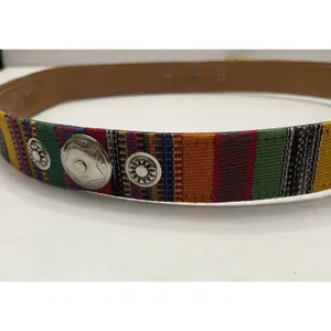 Express Multicolor Woven Concho Size Large 32 inch Leather Belt Colorful Western thumbnail 3