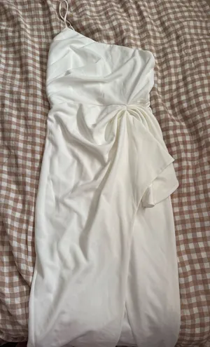 One-Shoulder White Lulus Dress thumbnail 1