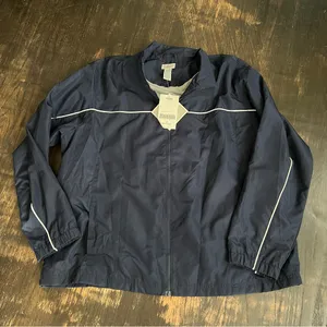 New Women’s Sears Classic Elements Navy Blue Zip Windbreaker Vintage Jacket 20 thumbnail 1