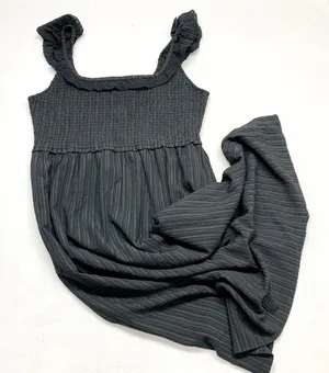 American Eagle‎ Smocked Ruffle Maxi Dress Womens XL Black Boho Lace Polyester thumbnail 1