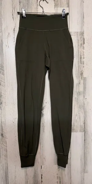 Lululemon Align High Rise Jogger Pants 28" Womens Size 2 Dark Olive Green Nulu thumbnail 1